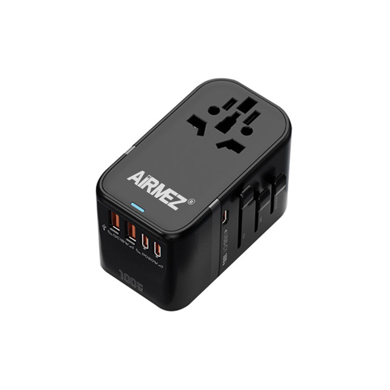 AiRMEZ® 100W Universal Travel Adapter – Ultra Fast Laptop & Multi-Device Charging